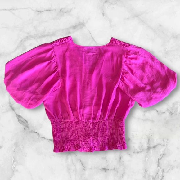 Alice Blue Blouse Size Medium Hot Pink Pillow Sleeve NWOT - Picture 2 of 6